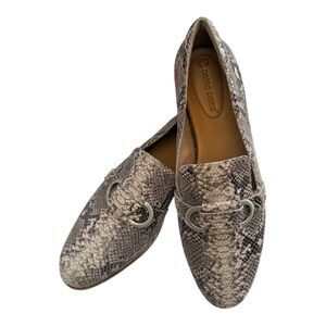 Corso Como Snake Print Leather Loafers Womens 9.5 Classic Chic Equestrian Style